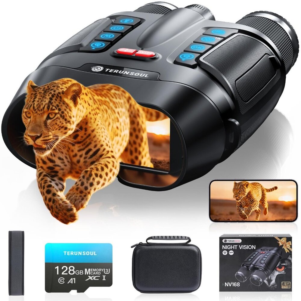 Night Vision Goggles - Smart APP 4K Night Vision Binoculars, 10000mAh Battery, 1